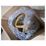 YIYA Gold Metal Decorative Sphere Set of 3 - Metal Band Decorative Ball - Modern Home Decor