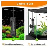 AQQA Small Aquarium Heater,Submersible Fish Tank Heater Adjustable Temperature,Mini Short Dual-use Fish Heater with LED Digital Display Thermostat,Saltwater Freshwater 50W