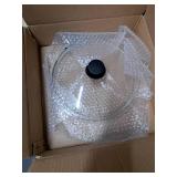 Glass Microwave Splatter Cover â High Borosilicate Glass Lid with Steam Vent, Heat-Resistant Microwave Food Cover for Plates and Bowls, Easy Grip Silicone Knob, BPA Free & Dishwasher Safe - 11.5i