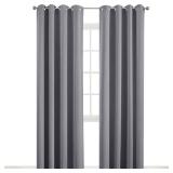 Yakamok Room Darkening Gray Blackout Curtains, Light Blocking Thermal Insulated Grommet Drapes for Bedroom Living Room, 52W x 84L, Grey Curtains, 2 Panels, 2 Tie Backs Included