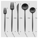 Matte Black Silverware Set, Vanys 20 Piece Stainless Steel Cutlery Flatware Set, Kitchen Utensil Sets for 4, Tableware With Knife Spoons And Forks Set, Satin Finished Polished