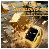 top4cus 40mm Case Soft Flexible Lightweight Anti-Scratch Overall Protective 40mm Iwatch Waterproof Cover Case Shiny Workout Shockproof Bumper Compatible with Apple Watch Series 6/SE/5/4 - Gold