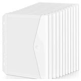 8.5x5.5 Binder Pockets, Poly Mini Binder Pocket 5.5 x 8.5 inches, 7-Hole Punched - 12 Pack