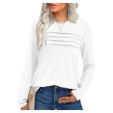 XIEERDUO Womens Plus Size Tops Dressy Casual Long Sleeve Shirts Fall Fashion Blouse Trendy Tshirts Flowy Loose Fit Tunic Hide Belly Fat Vacation Outfits Women