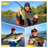 PLUSINNO Fishing Rod and Reel Combos, Bronze Warrior Toray 24-Ton Carbon Matrix Telescopic Fishing Rod Pole, 12 +1 Shielded Bearings Stainless Steel BB Spinning Reel, Travel Freshwater Fishing Gear