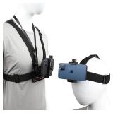 PellKing Mobile Phone Chest Strap Harness Mount Head Strap Holder Kit for POV/VLOG,Cell Phone Clip Compatible with iPhone,Samsung,GoPro Hero 9, 8,7, 6, 5, 4, 3,2, 1,AKASO,DJI Osmo,and Action Camerasâ