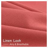 Linen Cafe Farmhouse Kitchen Curtains 36 Inch Length Cotton Linen Privacy Light Filtering Pleated Short Curtains with Rod Pocket Back Tab Over Sink Cafe Bathroom Laundry Brick Red 2 Panels 26Wx36L