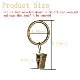 16 Pack Curtain Rings with Clips, Window Clip Rings Curtain Hooks Hangers Clip Rings for Hanging Drapery Drapes Bows, Big 1.5 Inch Diameter, Fits up to 1.2\" Rod, Bronze