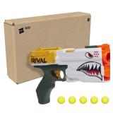 NERF Rival Kronos XVIII-500 Blaster, Breech-Load, 5 Nerf Rival Rounds, Spring Action, 90 FPS Velocity, White Color Design, Ages 14+ (Amazon Exclusive)