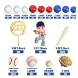Baseball Cake Toppers Sports Cake Decorations with Red Blue White Ball for Sport Theme Birthday Supplies (Baseball)