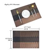 PIGCHCY Placemats,Durable Placemats for Dining Table,Washable Woven Vinyl Kitchen Placemats Set of 4 (Brown)