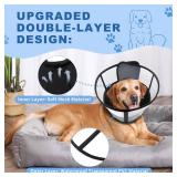 WinWeal Soft Dog Cone for Dogs After Surgery, Breathable Pet Recovery Collar for Large Medium Dogs, Adjustable Dog Cone Collar, Elizabethan Collar (L, Black)