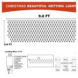 FUNPENY Christmas Net Lights, 9.8ft x 6.6ft 200 LED Clear Wire Mesh Decor with 8 Modes Waterproof Connectable Xmas Decorations for Outdoor Outside Bushes Yard Lawn Patio Tree Garden Party (White)