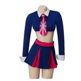 RoleplayCos Fook Yu Fook Mi Costume Austin Twins Costume Dress Outfit Sexy Schoolgirl Costume with Tie for Women Adult (S, Blue)