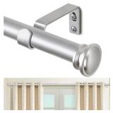 TONIAL Curtain Rod 32 to 86 Inch(2.6-7.2ft), Telescoping Splicing 3/4 Drapery Rods for Windows 54 to 82 Inch(4.5-6.8ft) with Small Cap Finial, Silver