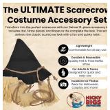 Nicky Bigs Novelties 11 Piece Scarecrow Costume Set Wizard Scarecrows Costume Accessories Black Hat Rope Belt Straw Kit Oktoberfest Witch for Adult Women Men for Halloween
