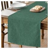 Artoid Mode Forest Green Table Runner, Seasonal Christmas Spring Washable Kitchen Dining Table Decoration for Home Party Decor 13x90 Inch
