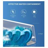 KRUI Collapsible Shower Threshold Water Dam, 55 In, Self Adhesive Shower Edge Water Barrier Stopper, Shower Water Blocker Retention System, Dry and Wet Separation for Bathroom Kitchen Countertop Sink