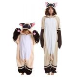 DarkCom Unisex Kids Animal Onesie,Flannel Cosplay Siamese Cat Halloween Costume Parent-Child Sleepwear Christmas Pajamas for Girls Boys 6-7 Years