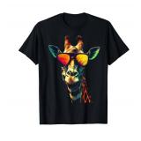 Giraffe Artwork Sunglasses Animal T-Shirt