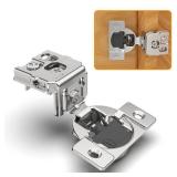 Chibery 2 Pack 1-1/4\" 4D Overlay Soft Close Concealed Hinges for Face Frame Door, Control Closing Speed, Smooth Slow Self Close Hinges, Satin Nickel, 105Â° Open Angle Stainless Steel Cabinet Hinges