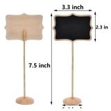 20PCS Wood Mini Chalkboard Sign and Replacement Stickers, Food Labels for Party Buffet,Blackboard for Message Board Signs,Weddings Place Cards, Birthday Party