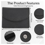 Piriuuo PU Leather Business Card Holder, Business Card Case Business Name Card Holder Wallet Card Organizer Wallet with Magnetic Shut Credit ID Card Case for Women and Men(Black)