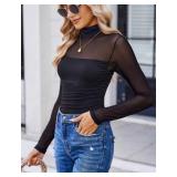Avidlove Women Long Sleeve Bodysuit Turtle Neck Shapewear Body Suits Mesh One Piece Leotard Shirt Going Out Tops Fall Outfits