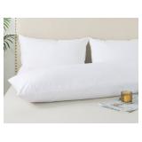 WhatsBedding Body Pillow Cover, Ultra Soft Microfiber Pillowcases, Breathable Long Pillow Case, Envelope Closure - White (20x54 inch)