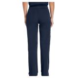 COMENII Scrubs for Women, Knit Yoga Waistband Straight Leg Cargo Pants, Classic Fit Womens Scrubs Pants-R-Navy 3XL