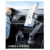 eSamcore Tablet Holder for Car, for iPad Cup Holder Car Mount with 1.57\" Depth Large Clamp 15\" Height Adjustable Tab Mount Holder for 6\"-12.9\" Cell Phone iPhone iPad Stand Travel Accessories