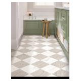FloorPops x Chris Loves Julia 12-in by 12-in Bonneville Beige Peel and Stick Floor Tiles, FP5061