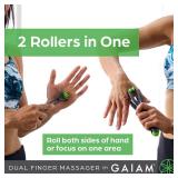 Gaiam Finger Massager Dual-Sided Hand Massage Roller Tool for Circulation, Stress, Arthritis and Hand Pain Relief