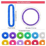 Elcoho 72 Pieces Plastic Leis Bulk in Bright Colors Lei Necklaces Assortment Tropical Decorations for Hawaiian Themed Party Favors with 12 Color