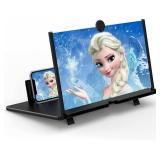 18\" Screen Magnifier for Cell Phone â 3D HD Magnifing Screen Enlarger Projector for Movies Videos and Gaming â Foldable Phone Stand Holder with Screen AmplifierâCompatible with All Sma