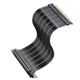 Okinos, PCI-E 4.0 Riser Cable, Compatible with RTX4090, RTX4080, RX7900XTX, PCIe 4.0 x16 High Speed Flexible Extender Card Extension Port 90 Degree Adapter, 300mm Black