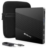 XRTFORE External 4k Blu Ray Drive for Pc,Portable 4k UHD Blu Ray Player,SD/TF Port with Carry Case, USB 3.0 HD Blu-Ray Player,DVD+/-RW External Optical Drive for MacBook Pro Windows Laptop