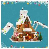 Christmas Gingerbread House Big Building Kit 1111 Pieces Compatible with Lego, Christmas Village House Building Blocks Toy Set Compatible with Lego, Stable Lovely Toy for Families Friends