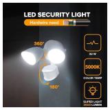 UME 2 Pack 32W 3500 Lumen LED Security Lights Motion Sensor Light Outdoor, 5000K Daylight, IP65 Waterproof, Dusk to Dawn, Motion Detector Flood Light for Garage, Yard, Porch-White