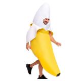 Spooktacular Creations Banana Inflatable Costume for Adult, Full-Body Air Blow Up Costumes, Funny Banana Costume for Halloween Costume Parties(Up to 8ft)