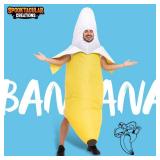Spooktacular Creations Banana Inflatable Costume for Adult, Full-Body Air Blow Up Costumes, Funny Banana Costume for Halloween Costume Parties(Up to 8ft)