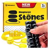 Upgraded (Multi-Level) Magnet Chess Game with String & Stones - Clear & Simple Instructions | Premium Set with 20 Larger & Stronger Stones, Adjustable Rope, 2 Dice & Travel Pouch | for Kids & Adults