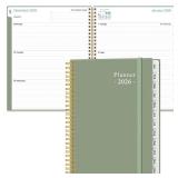 2026 Planner - Academic Planner 2026 from January 2026 to December 2026 with 12 Monthly Tabs, Flexible Cover, Inner Pocket, 8.5\" x 11\", Green