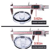 2 Pack 30 oz Tumbler Replacement Lids Plastic Splash Covers tops for 30 oz coffee cup lids Clear Cup Covers for Inner diameter 3.62 to 3.66 Inch Mouth Tumbler Cooler