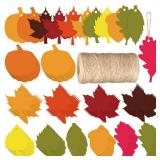 240 Pcs Thanksgiving Gift Tags Bulk with 210 ft Hemp Rope Fall Maple Leaves Pumpkin Acorn Paper Leaves for Crafts Autumn Cutouts Fall Name Tags for DIY Presents Gifts Wrapping Decoration