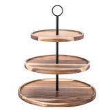 3 Tier Cupcake Stand, Large Wood Tiered Serving Tray Cupcake Tower, Serving Stand Display Dessert Cookie Candy Buffet Holder for Home Tea Party, Wedding, Farmhouse Decor, Kitchen Decor