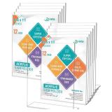 Dynta Acrylic Sign Holder 8.5x11 - 12 Pack L-shape Flyer Document Menu Holder, Clear Plastic Paper Holder Slanted Back Frame Display Stands for Weeding Office Home Photos Brochure Exhibition