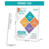Dynta Acrylic Sign Holder 8.5x11 - 12 Pack L-shape Flyer Document Menu Holder, Clear Plastic Paper Holder Slanted Back Frame Display Stands for Weeding Office Home Photos Brochure Exhibition