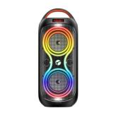 ABigDay Party Bluetooth Speaker Up to 40W Sound Peak, Dynamic LED Lights, 8 Vibrant Colors & 5 Light Modes, Micro SD Slot, AUX, USB & Microphone Input, 6-Hours Playtime, Ideal for Events & Parties