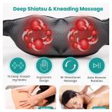 Nekteck Shiatsu Neck Massager for Pain Relief Deep Tissue with Heat, 3D Kneading Massage Pillow Back Shoulder Massagerfor Body Muscle, Plug-in Use for Home Office Car, Gifts for Mom Dad Him Her